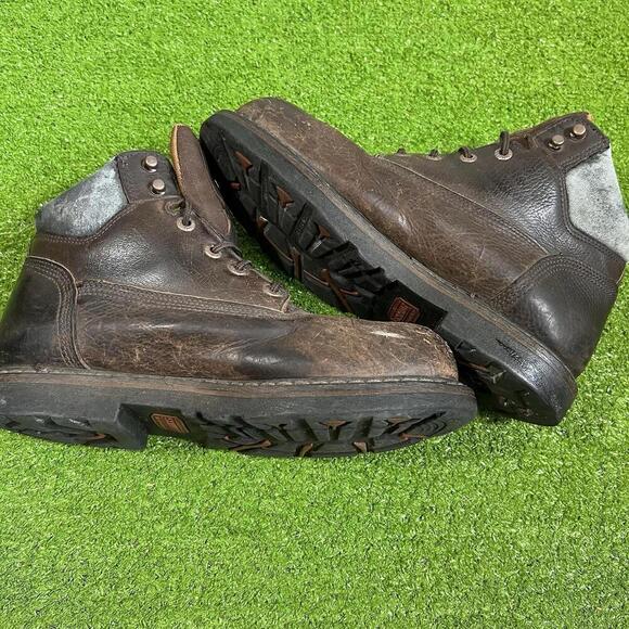 C.E. Schmidt Work Boot Men SZ 9.5M Brown Leather Safety Steel Toe Waterproof EUC - Picture 1 of 8